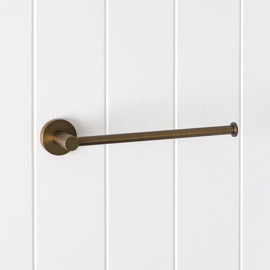 Antique Brass Hand Towel Holder for Bathroom - Sydney Style Wall Mounted Towel Rack for Kitchen & Bathroom Decor