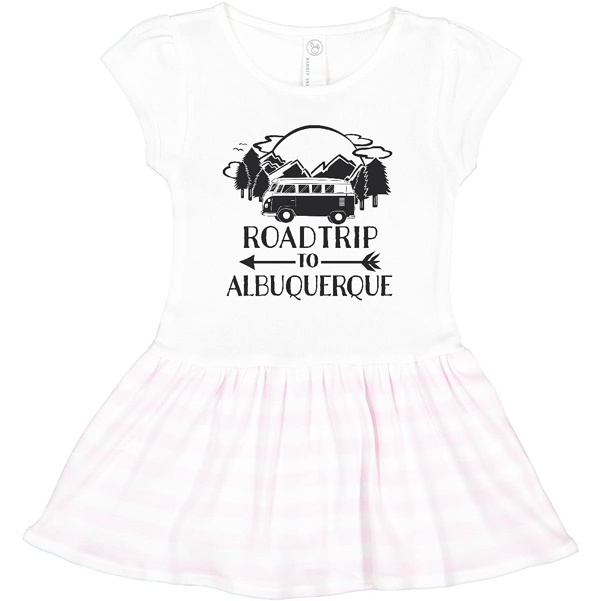 Inktastic Road Trip to Albuquerque Toddler Dress - Cute Travel-Themed Outfit for Baby Girls, Perfect for Vacations, Family Trips & Photo Shoots