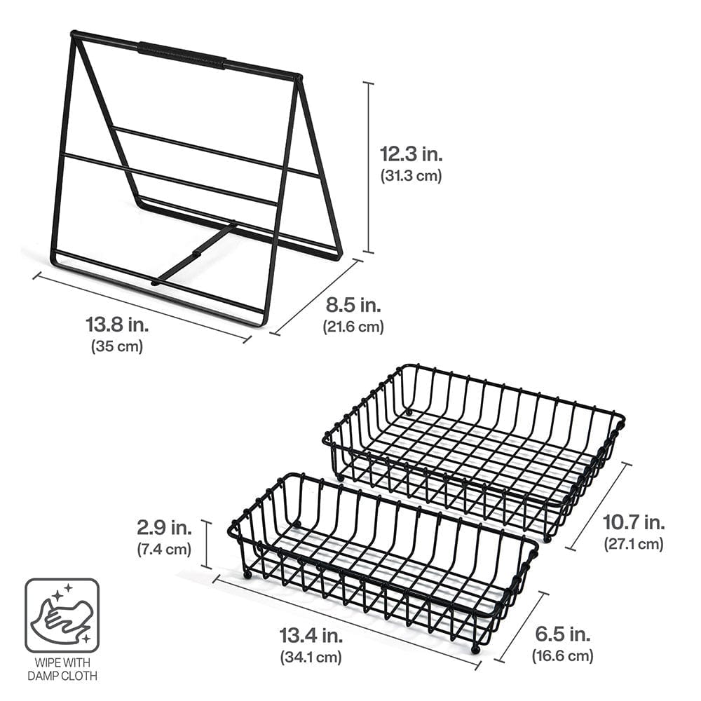 2-Tier Flax Storage Basket - Natural Woven Organizer for Home, Office & Nursery - Perfect for Toys, Blankets & Clothes Storage