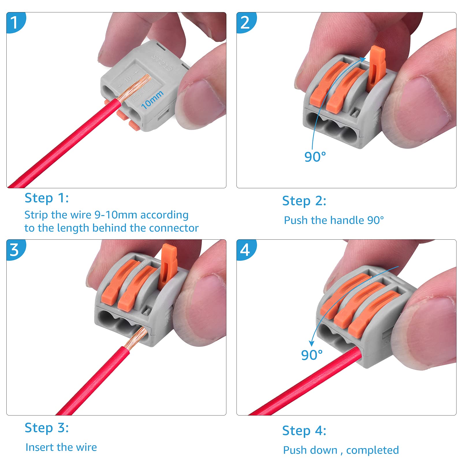 Lever Wire Nut Connectors - Compact Electrical Connectors Kit for Quick Terminal Block Splicing | Universal Soft & Hard Wire Connection | Ideal for Home Wiring, DIY Projects & Electrical Repairs
