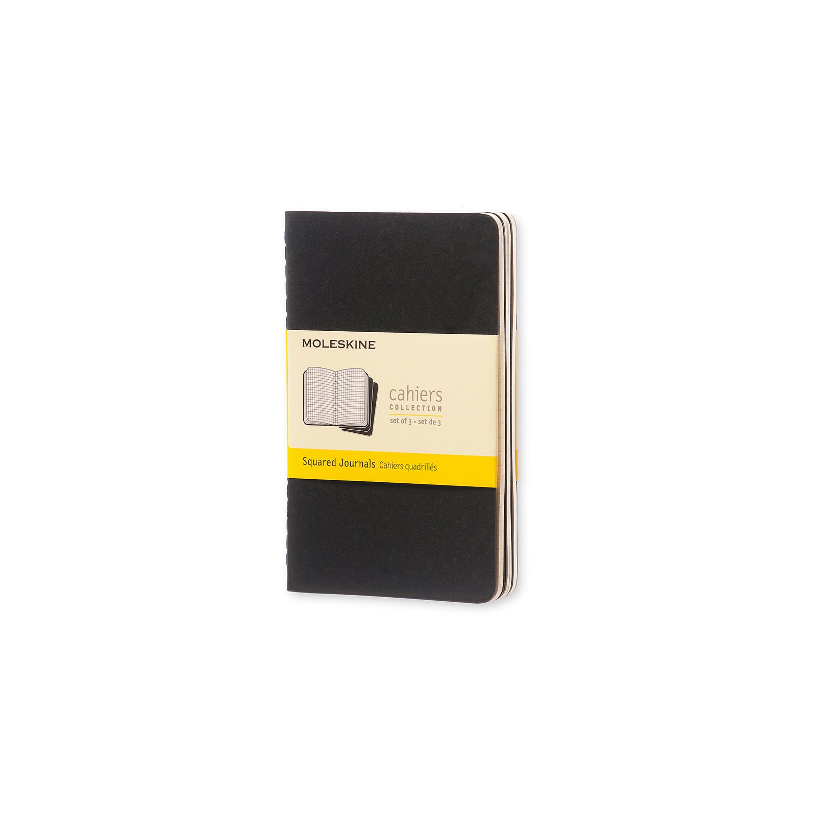Premium Cahier Pocket Notebook Set - 3 Pack, Lined & Blank Pages, Durable Kraft Cover - Perfect for Journaling, Note Taking, Travel & Everyday Carry (Black)