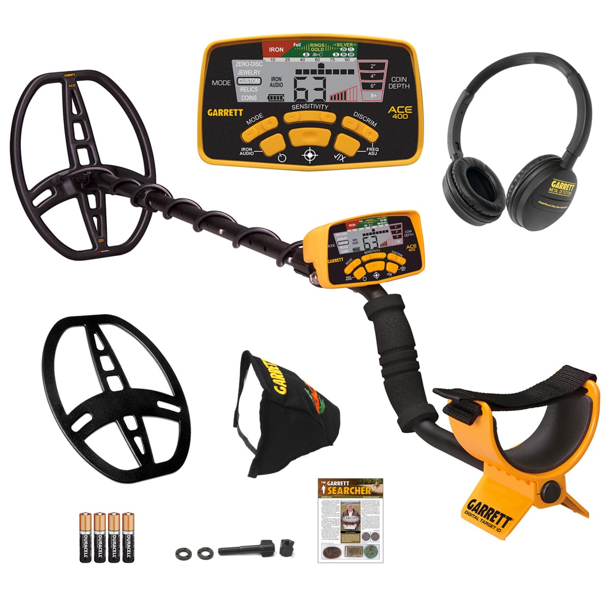 Garrett ACE 400 Metal Detector with Waterproof Coil & Digital Target ID - Open Box - Perfect for Treasure Hunting, Beach Combing & Relic Hunting