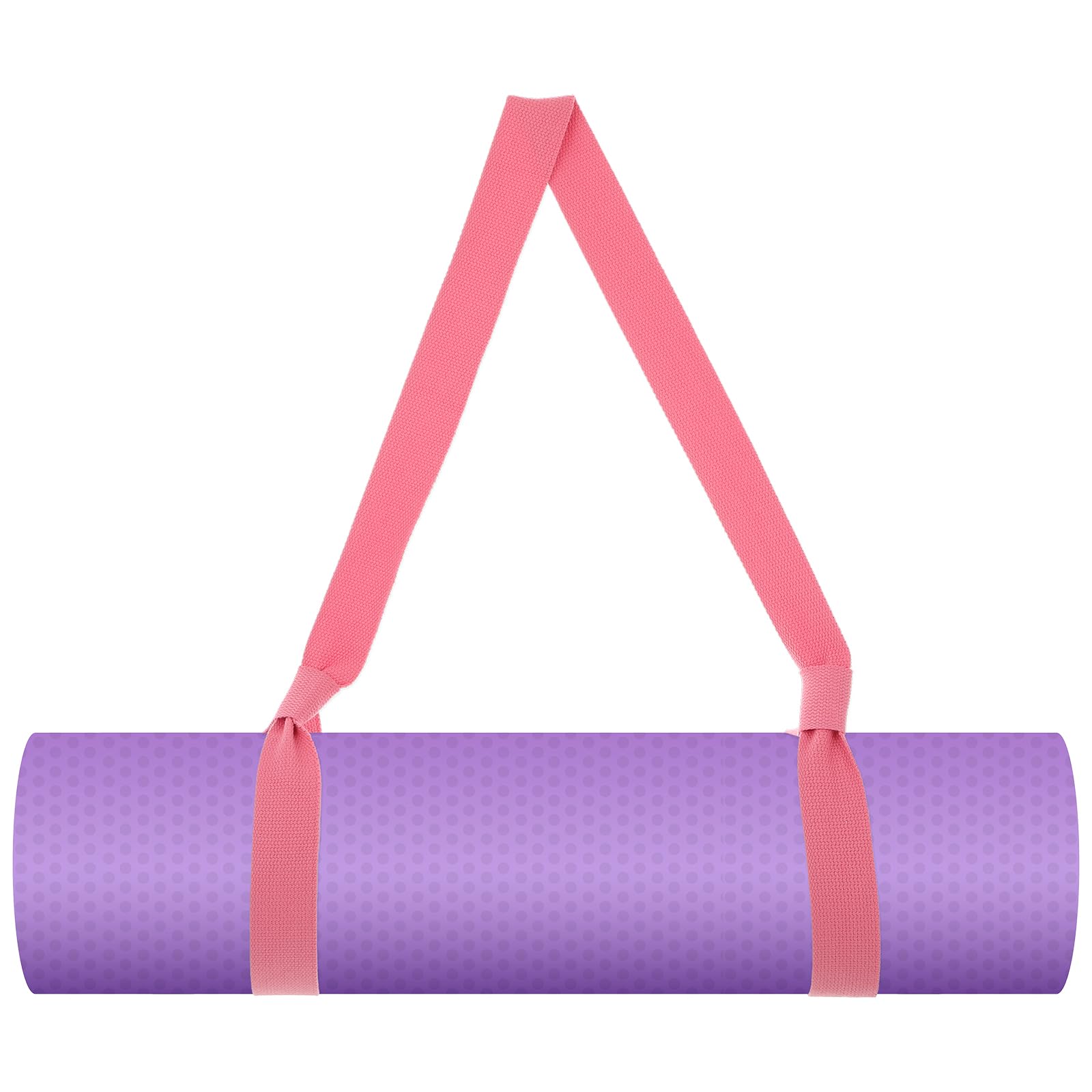 Grevosea Adjustable Yoga Mat Strap - Wide & Durable Yoga Mat Carrier with Hook & Loop Closure for All Mat Sizes - Comfortable Pink Yoga Accessory for Gym, Travel & Outdoor Yoga Practice - Mat Not Included
