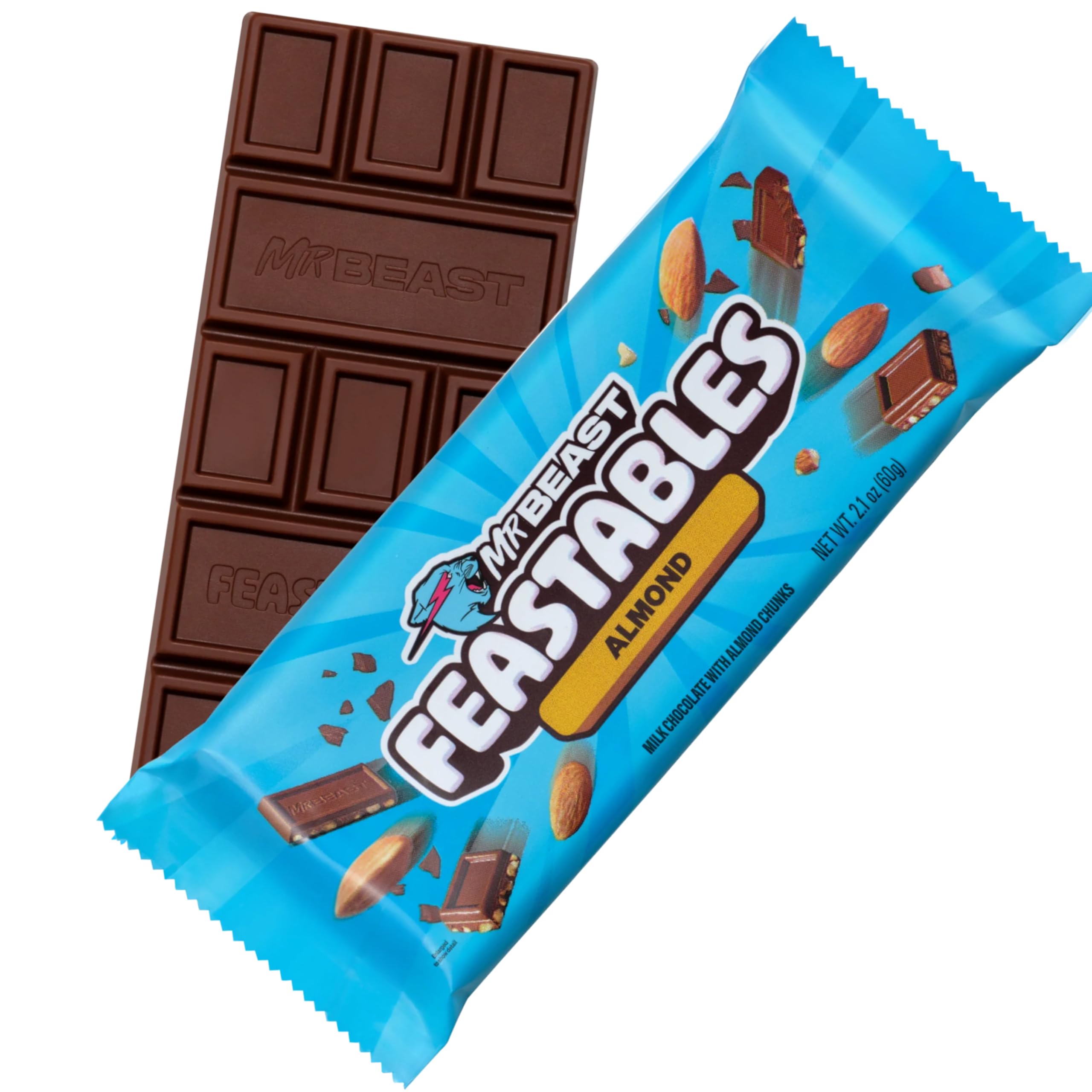 Mr Beast Chocolate Bars Variety Pack - Peanut Butter, Milk Chocolate, Dark Chocolate, Dark Chocolate Sea Salt & Almond (6 Pack) | Premium Full-Size Chocolate Bars by Feastable | Perfect for Gifts, Snacking & Parties