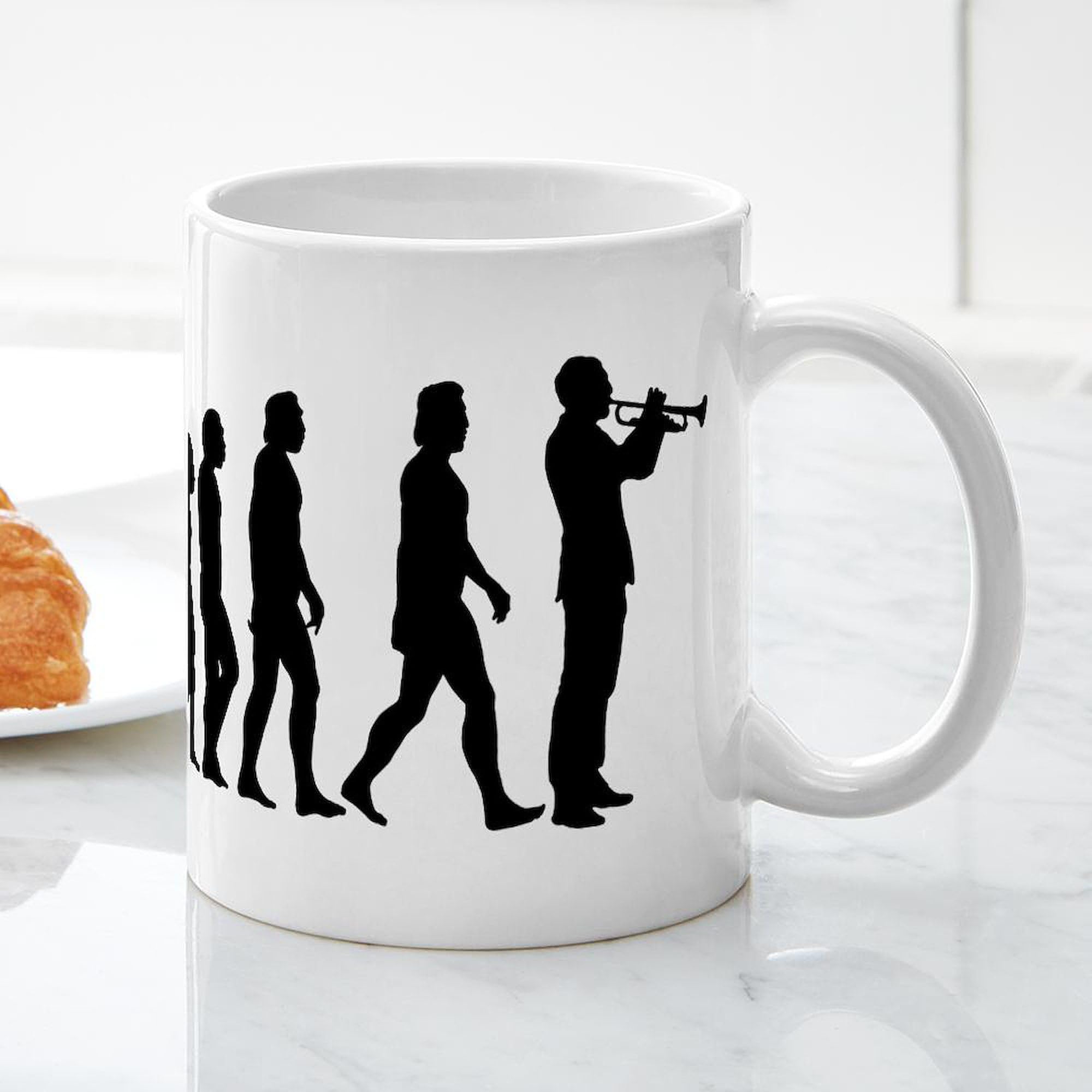 11 oz (325 ml) Ceramic Coffee Mug - Evolution Trumpet Design by CafePress | Perfect for Home, Office & Gifts