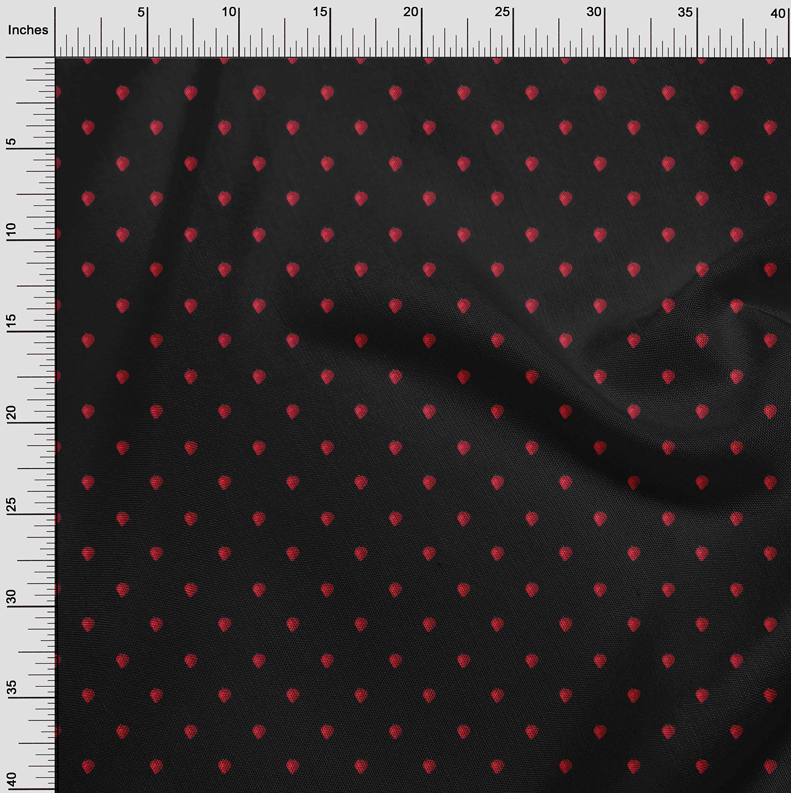 oneOone Viscose Jersey Fabric - Strawberry Fruit Print Sewing Material - 60 Inch Wide - Perfect for DIY Dresses, Skirts & Summer Fashion Projects