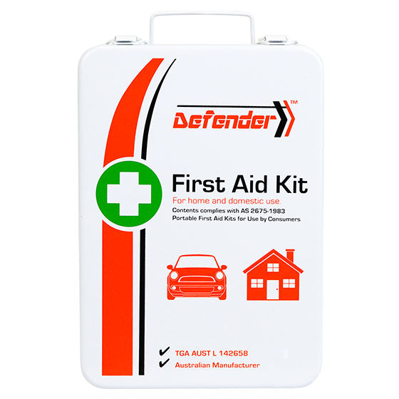 Defender 3 Series Premium Metal First Aid Kit - Compact Emergency Medical Supplies for Car, Home & Outdoor Adventures