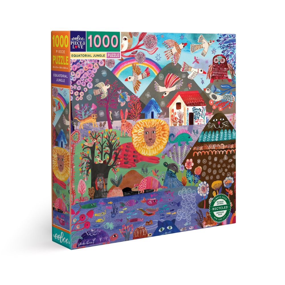 eeBoo Equatorial Jungle 1000 Piece Jigsaw Puzzle - Challenging Adult Puzzle for Relaxation & Family Game Night