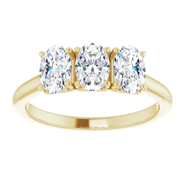 0.63 Carat Oval Cut Diamond 3 Stone Wedding Ring for Women - Elegant Bridal Jewelry for Engagement, Anniversary & Special Occasions