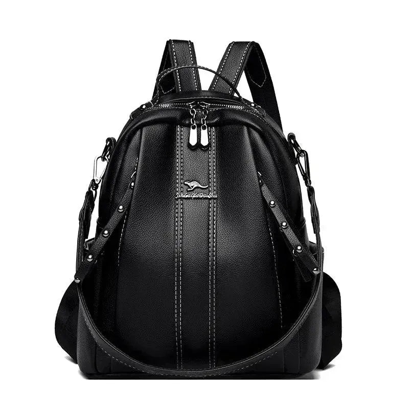 Premium Genuine Leather Women's Backpack Purse - Fashionable & Durable Handbag for Work, Travel & Daily Use