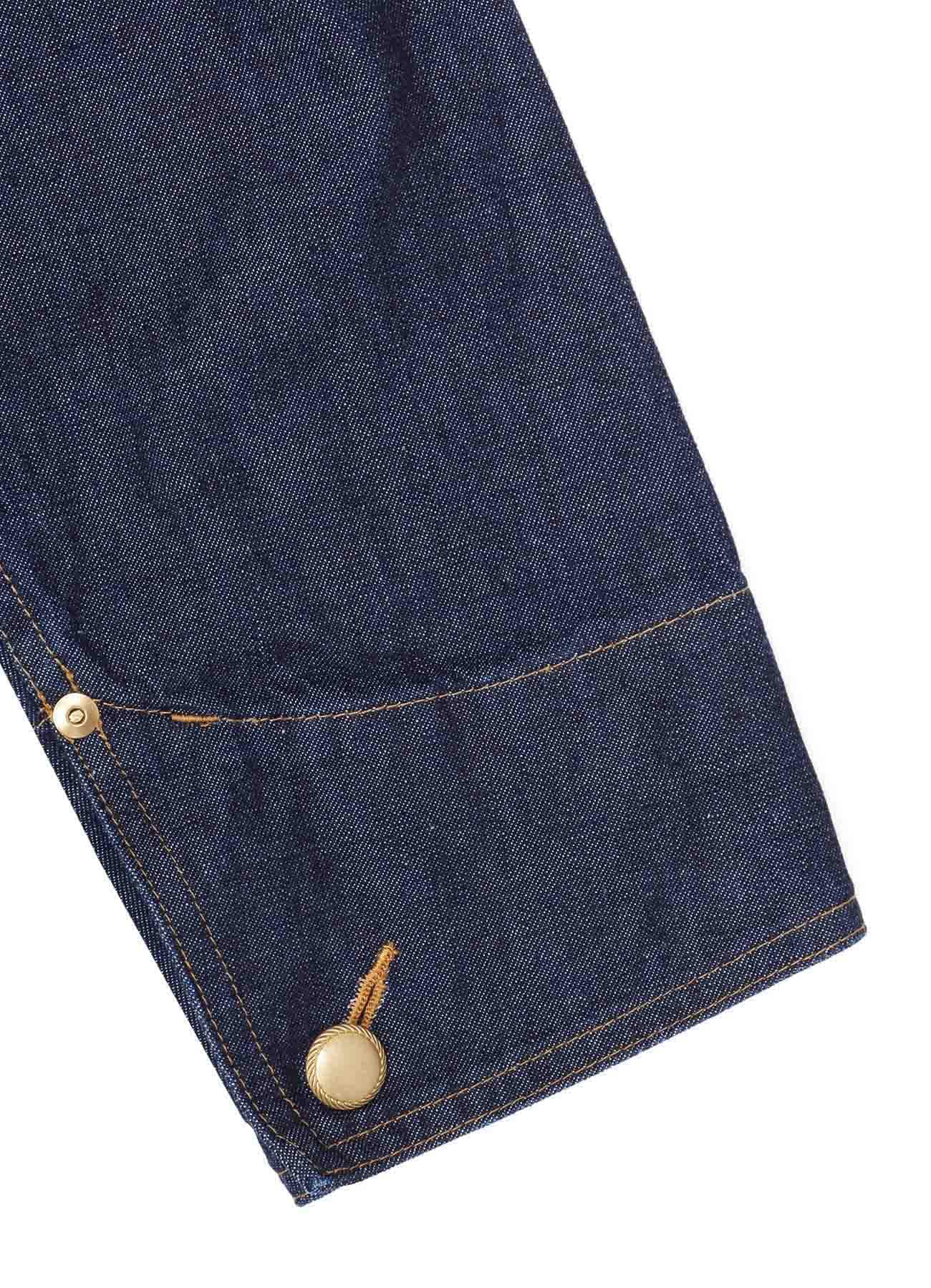 10 OZ Denim Stand Collar Coveralls Jacket - Durable Workwear for Men & Women - Perfect for Farming, Construction, and Outdoor Activities