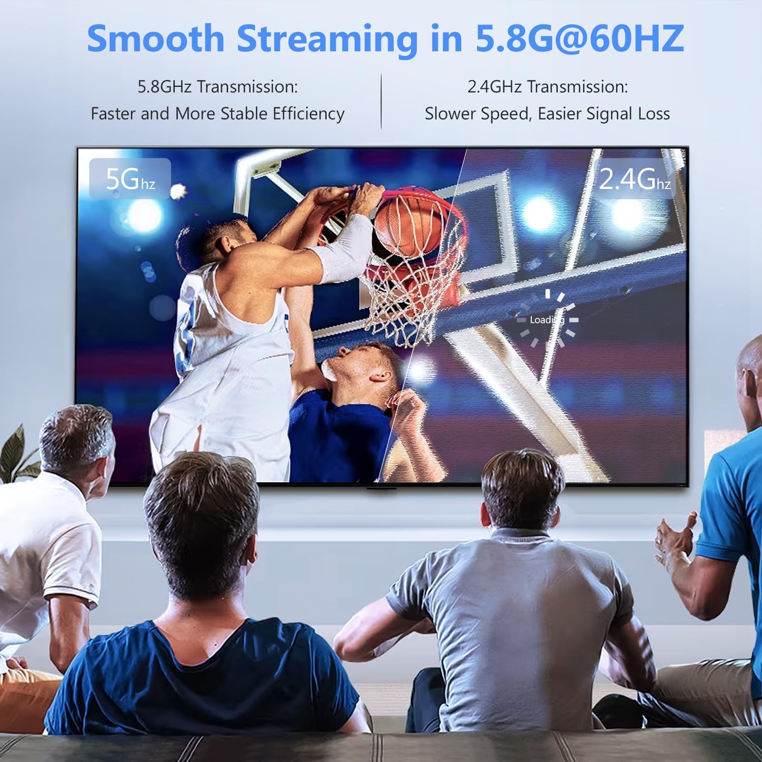 TIMBOOTECH Wireless HDMI Transmitter and Receiver 4K Ultra HD, 5.8GHz 1080P@60fps - Stream Video & Audio from Laptop, PC, Cable Box, Camera to TV/Monitor - Plug & Play, Portable HDMI Extender Up to 165FT/50M Range - Perfect for Home Theater, Gaming, Presentations & Live Streaming