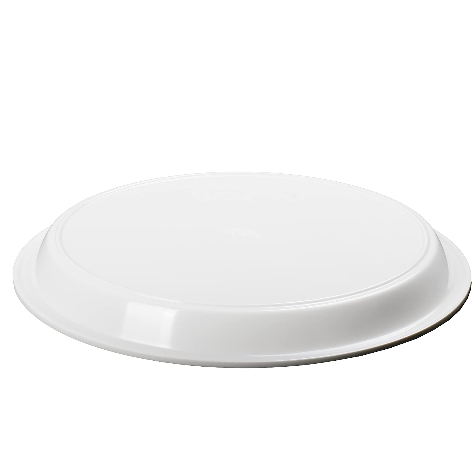 M&B GWPP Large Melamine Plastic Round Dinner Plates - Set of 4 White Edge Plates for Salad, Snacks, Fruit, Noodles | Durable & Lightweight for Outdoor Picnics, BBQs, Parties & Everyday Dining