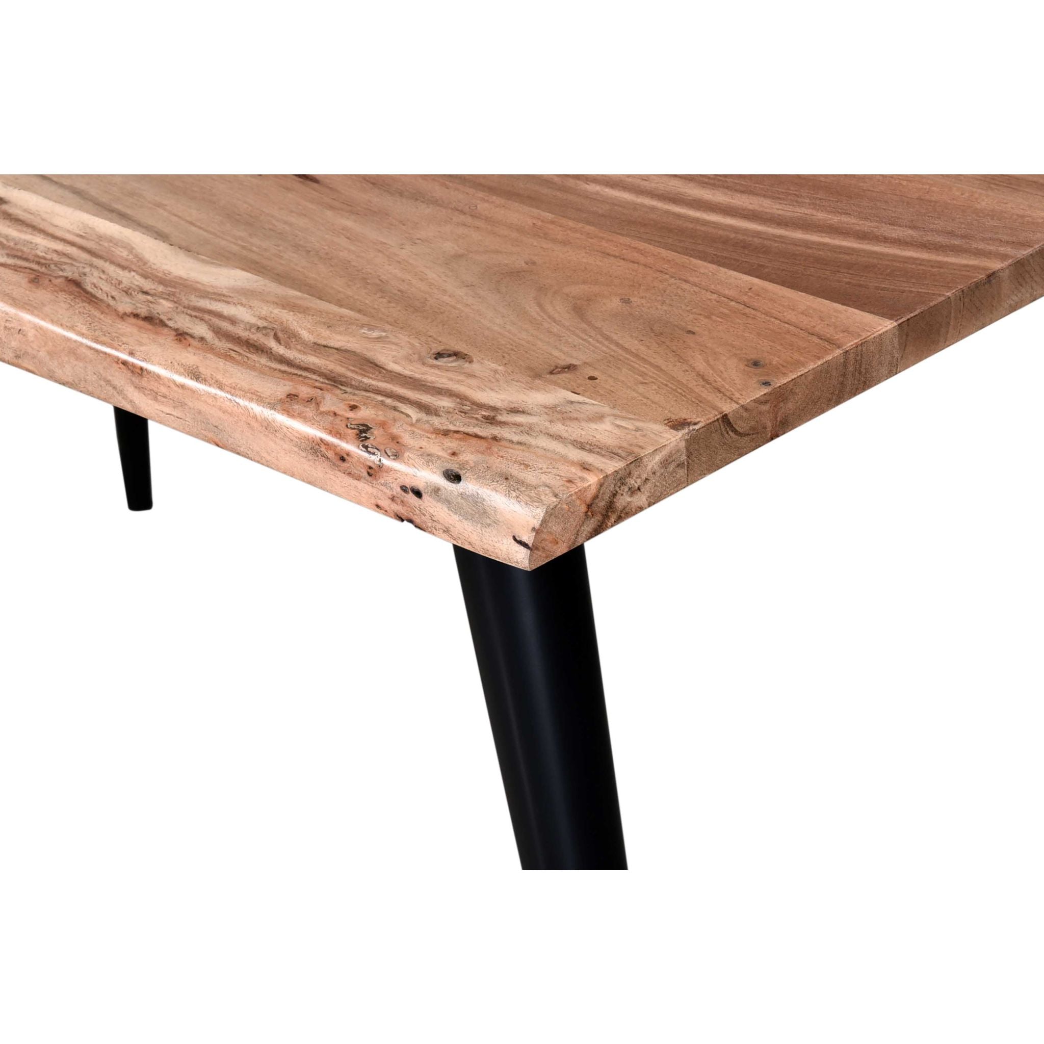 Atticus Solid Wood Dining Table - Natural & Black Finish - Modern Farmhouse Style for Kitchen, Dining Room & Small Spaces (1568561K)