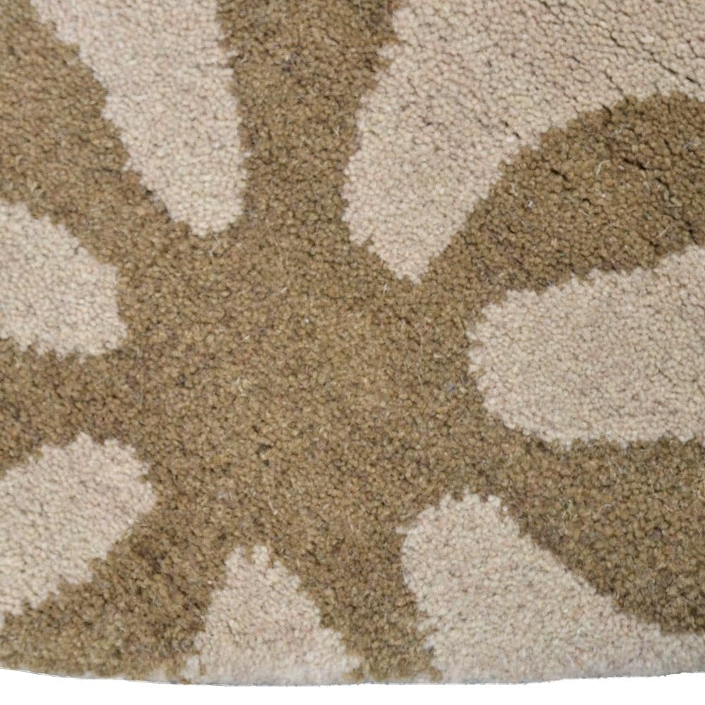 Hand Tufted Wool Eco-Friendly Round Area Rug 8'x8' - Cream Modern High Pile Thick Non-Slip Handmade Carpet for Living Room & Bedroom | Soft Contemporary Design for Cozy Home Decor (K00699)