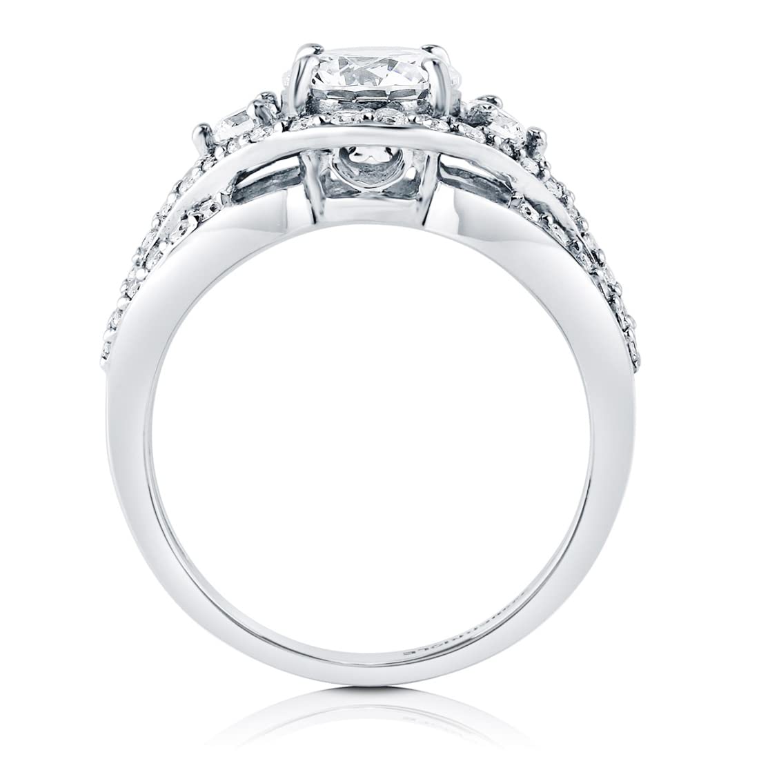 1.37ct Moissanite Engagement Ring for Women - 925 Sterling Silver Round Cut Twist Band Wedding Anniversary Promise Ring - Size 6-9 | Perfect for Proposals, Anniversaries & Special Occasions