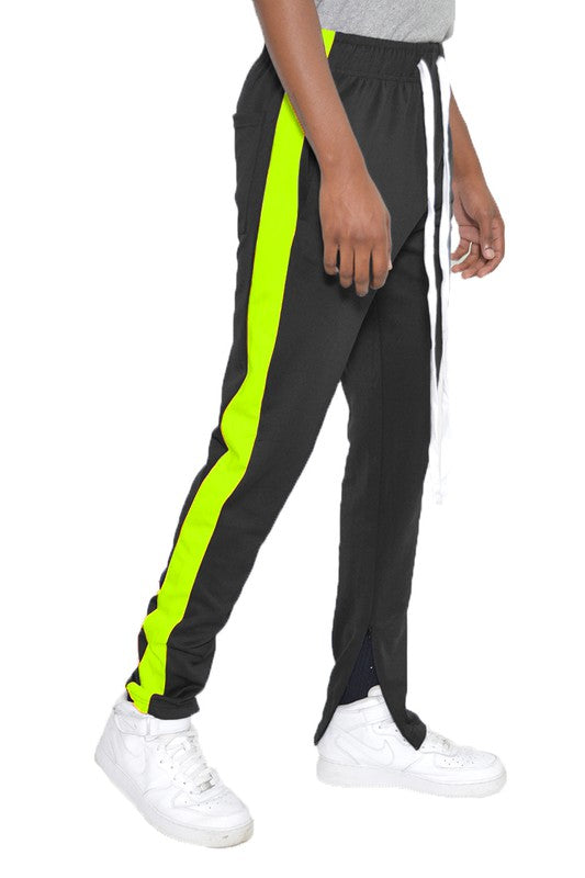 Men's Single Stripe Track Pants - Comfortable Athletic Joggers for Running, Gym & Casual Wear | Lightweight Breathable Workout Pants
