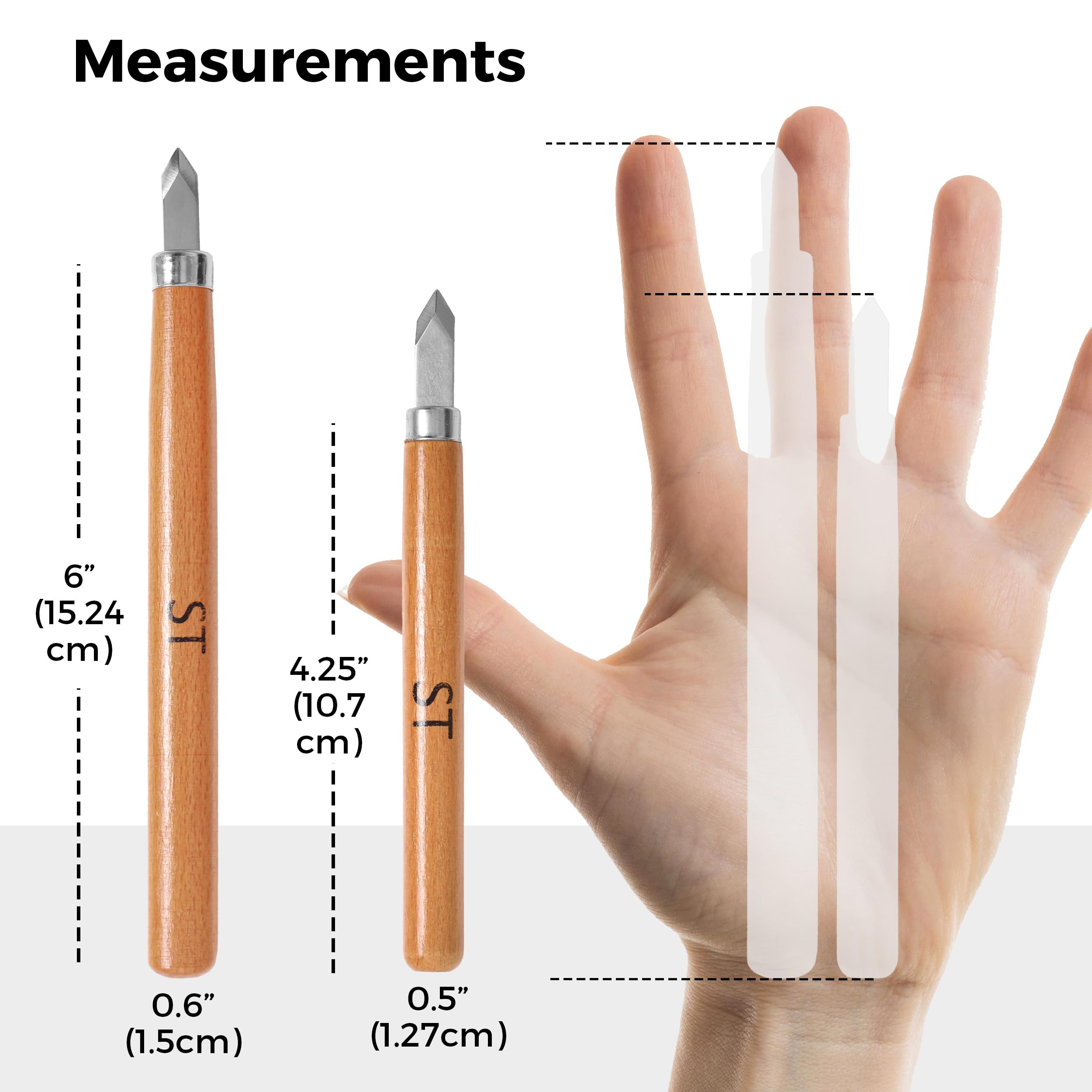 15pc Wood Carving Kit with Sharp Knives & Chisels for DIY Crafts - Beginner-Friendly Woodworking Tools