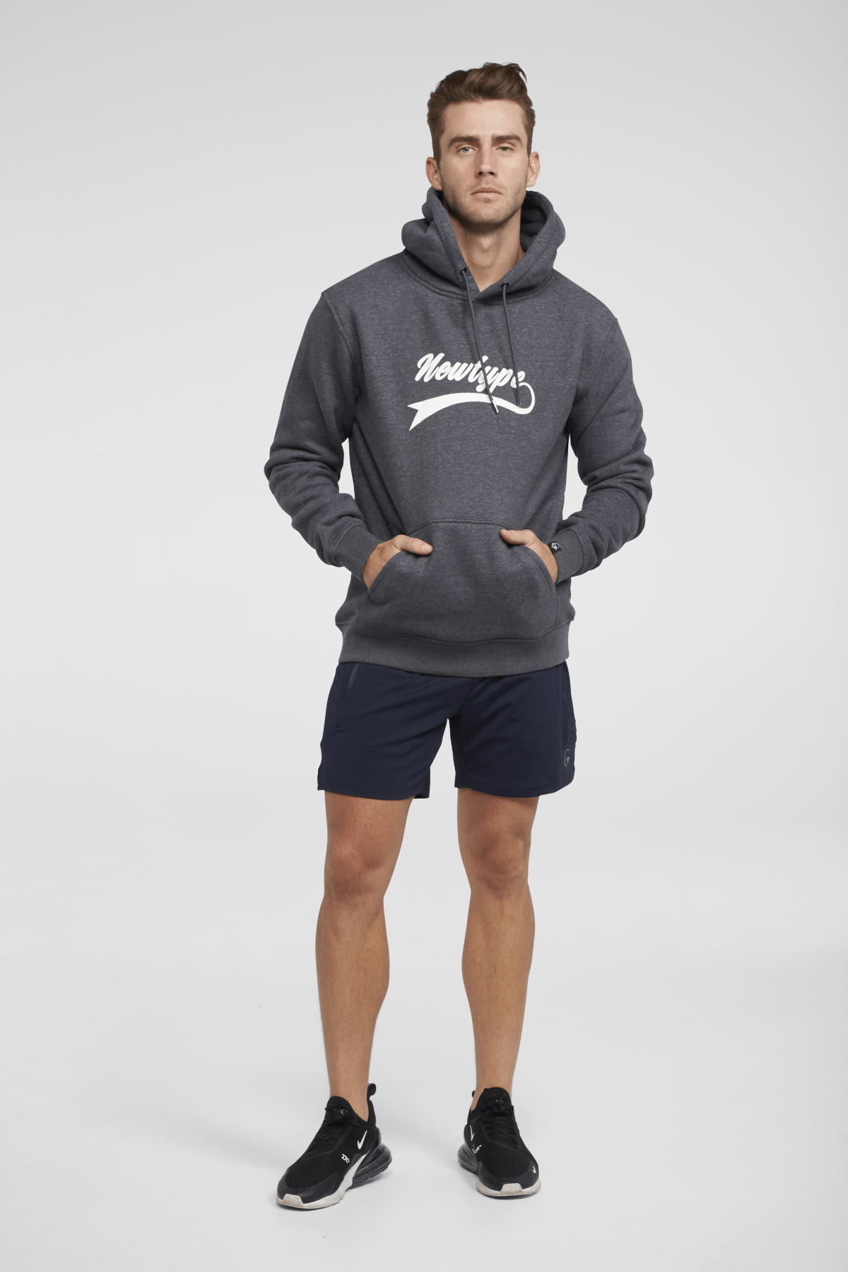 Dynamic Hooded Pullover Sweatshirt for Men & Women - Soft Fleece Lined Comfortable Zip Up Jacket - Charcoal Grey Casual Wear for Gym, Running & Outdoor Activities