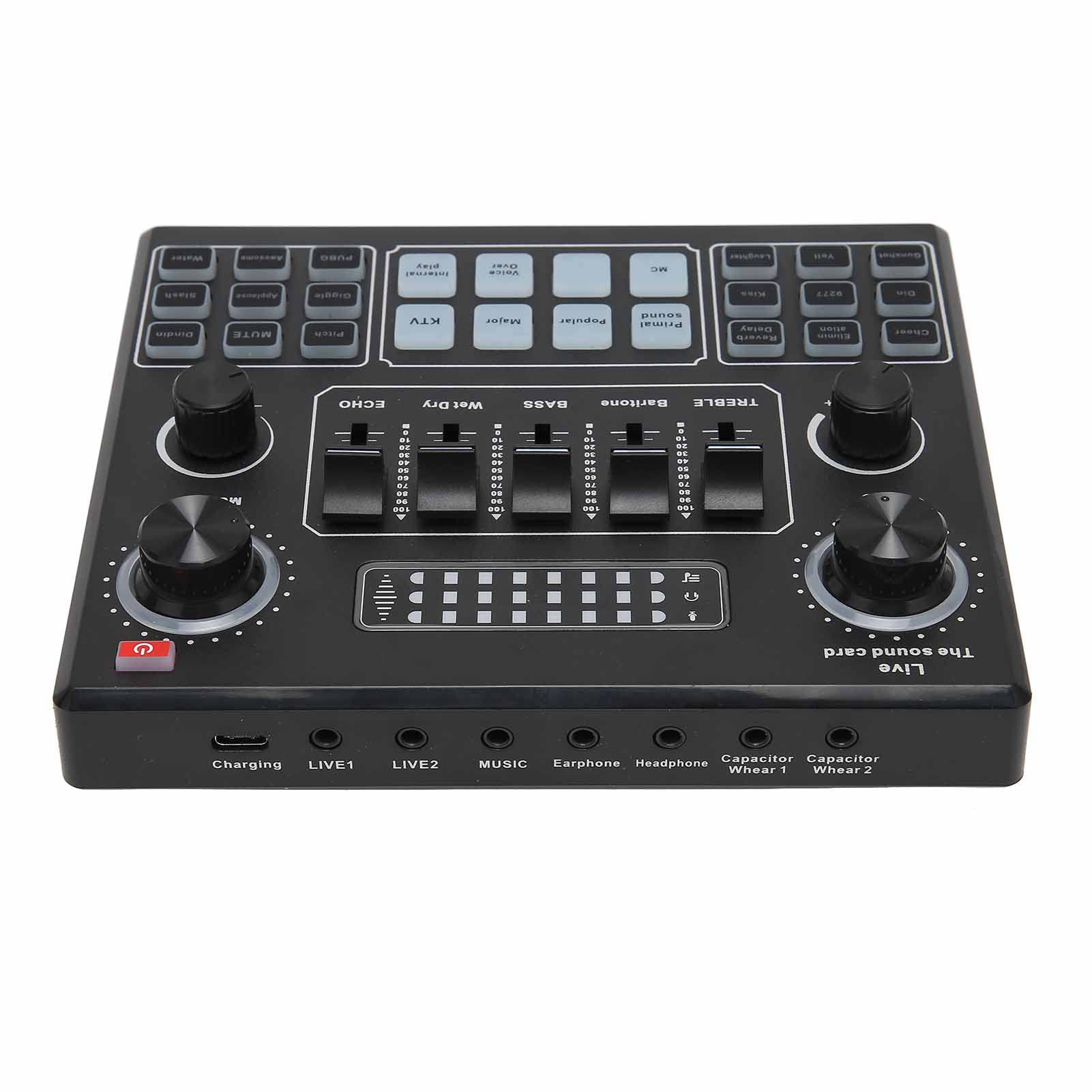 Yctze V9 Sound Card Mixer - Professional Stereo Audio Interface for Gaming, Live Streaming, PC, PS4 & Mobile Broadcasting | Ideal for Twitch, YouTube & Podcasting