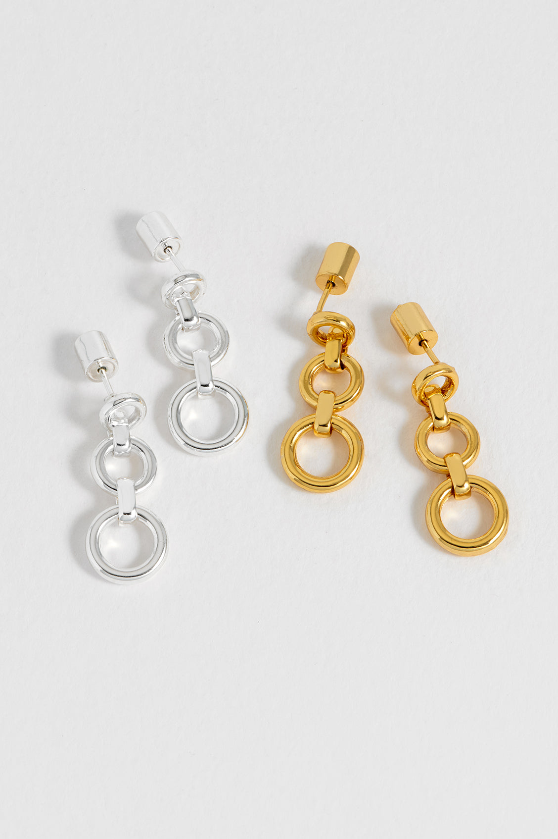 Elegant Graduated Round Link Drop Earrings for Women - Perfect for Weddings, Parties & Everyday Wear