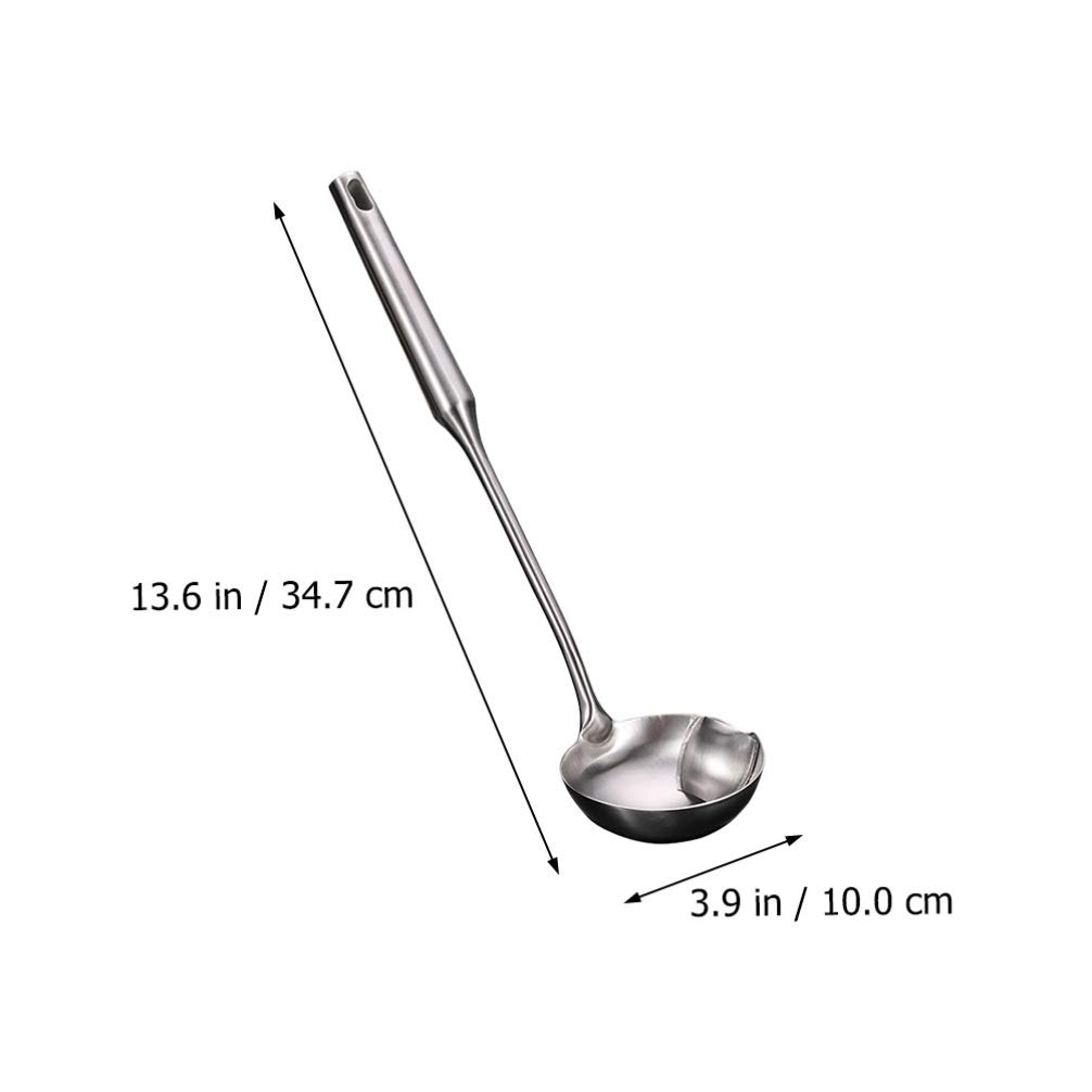 Premium Stainless Steel Oil Separator Spoon - Anti-Scalding Plastic Handle Soup Skimmer Ladle for Kitchen - Perfect for Removing Fat from Broth, Stew, and Soup - Ideal for Home Cooking & Restaurant Use