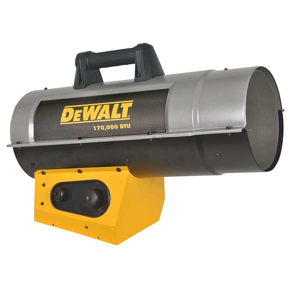 DEWALT F340730 Propane Forced Air Heater 125,000-170,000 BTU - Portable Construction Heater for Job Sites, Garages & Outdoor Workspaces