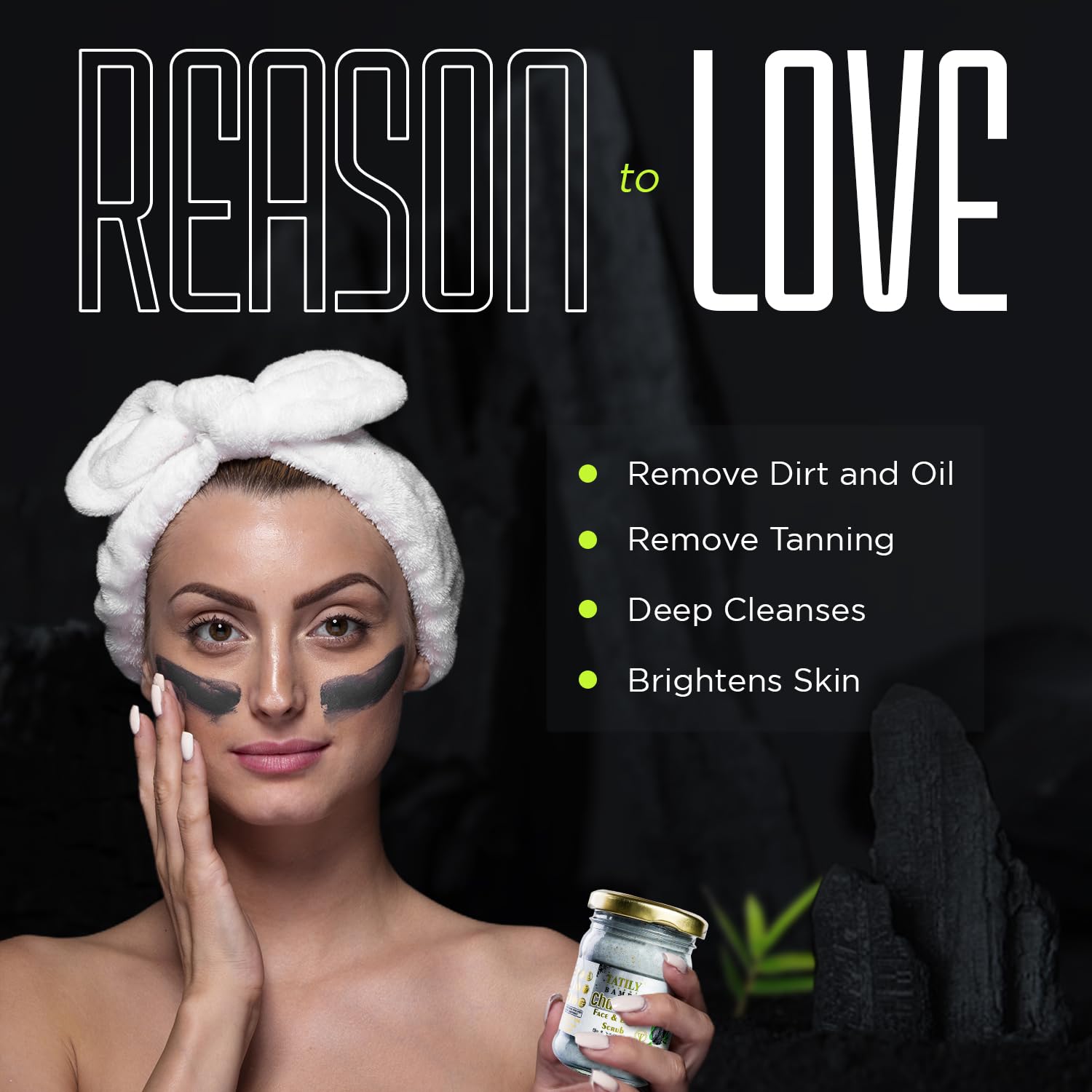 Tatily Charcoal Face & Body Scrub (100g) - Deep Exfoliating Cleanser for All Skin Types | Dead Skin & Tan Remover | Perfect for Spa Days & At-Home Skincare Routines