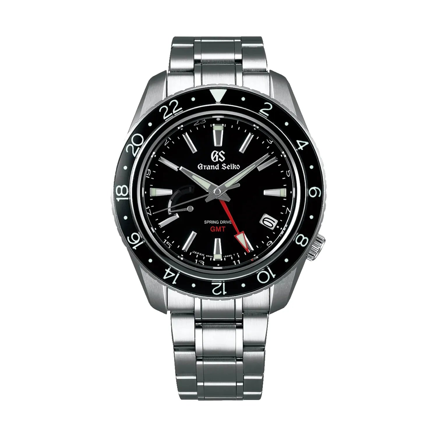 SBGE201 Sport Spring Drive GMT 44mm Black Stainless Steel Bracelet Watch - Perfect for Travel, Business & Luxury Sports Enthusiasts