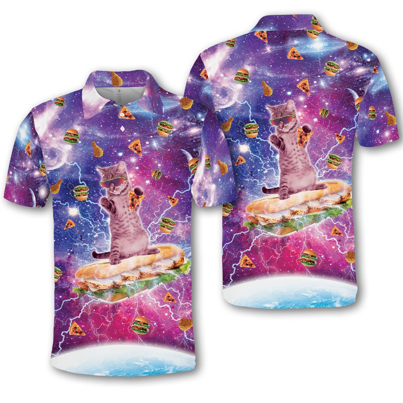 3D Pattern Men's Hawaiian Golf Polo Shirt - Breathable Summer Casual Golf Shirt for Men with Fun Design - Perfect for Golf Outings, Beach Vacations & Summer Parties