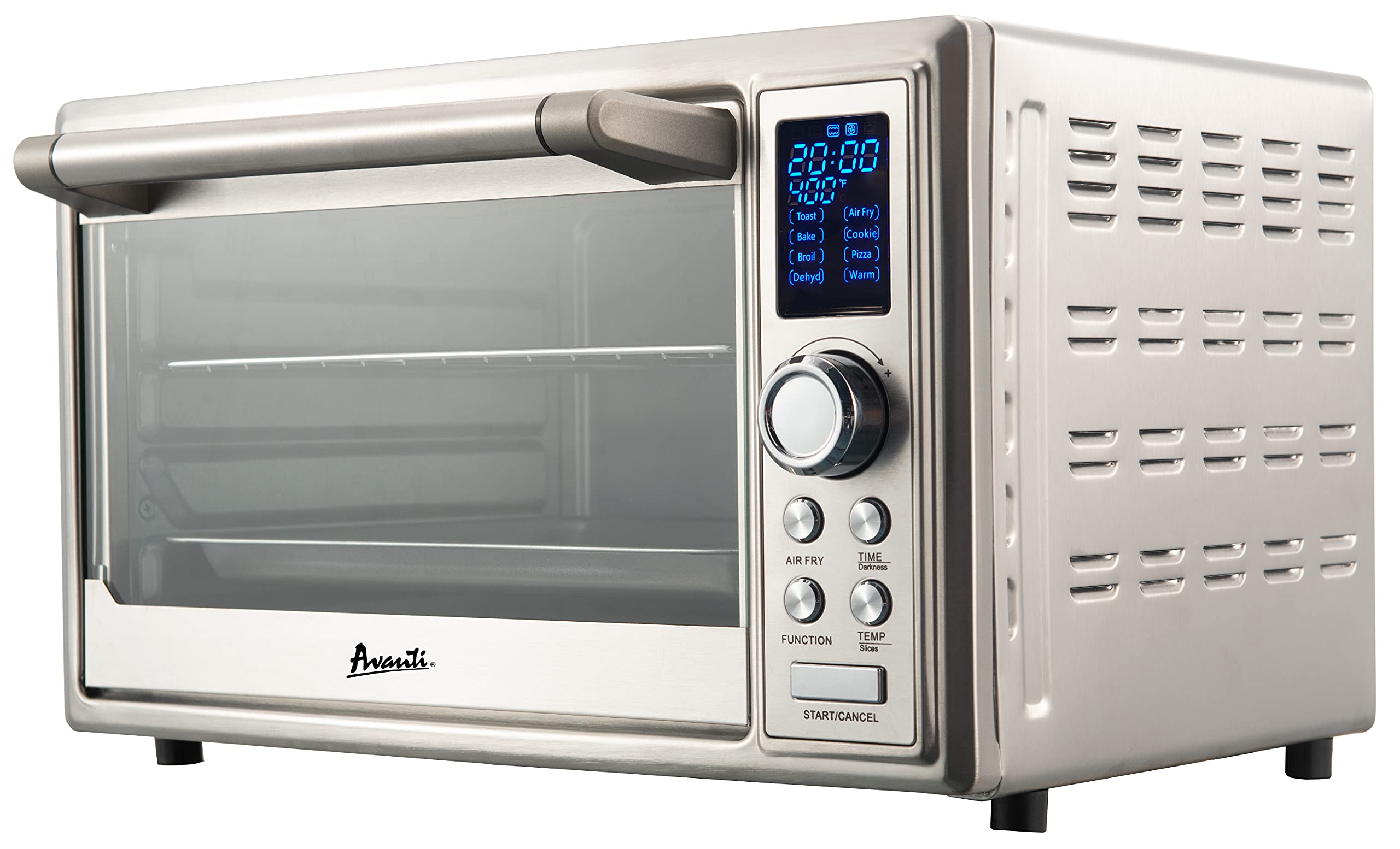 Avanti Air Fryer Oven Combo - 8-in-1 Digital Countertop Convection Oven with 90-Minute Timer & Auto Shut-Off, 0.8 Cu.Ft Capacity, Stainless Steel Finish - Perfect for Healthy Cooking, Baking, Roasting & Reheating in Small Kitchens