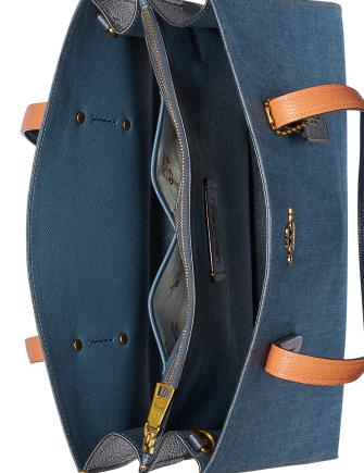 Coach Denim Colorblock Charlie Carryall Crossbody Bag - Stylish Women's Shoulder Purse for Work, Travel & Everyday Use