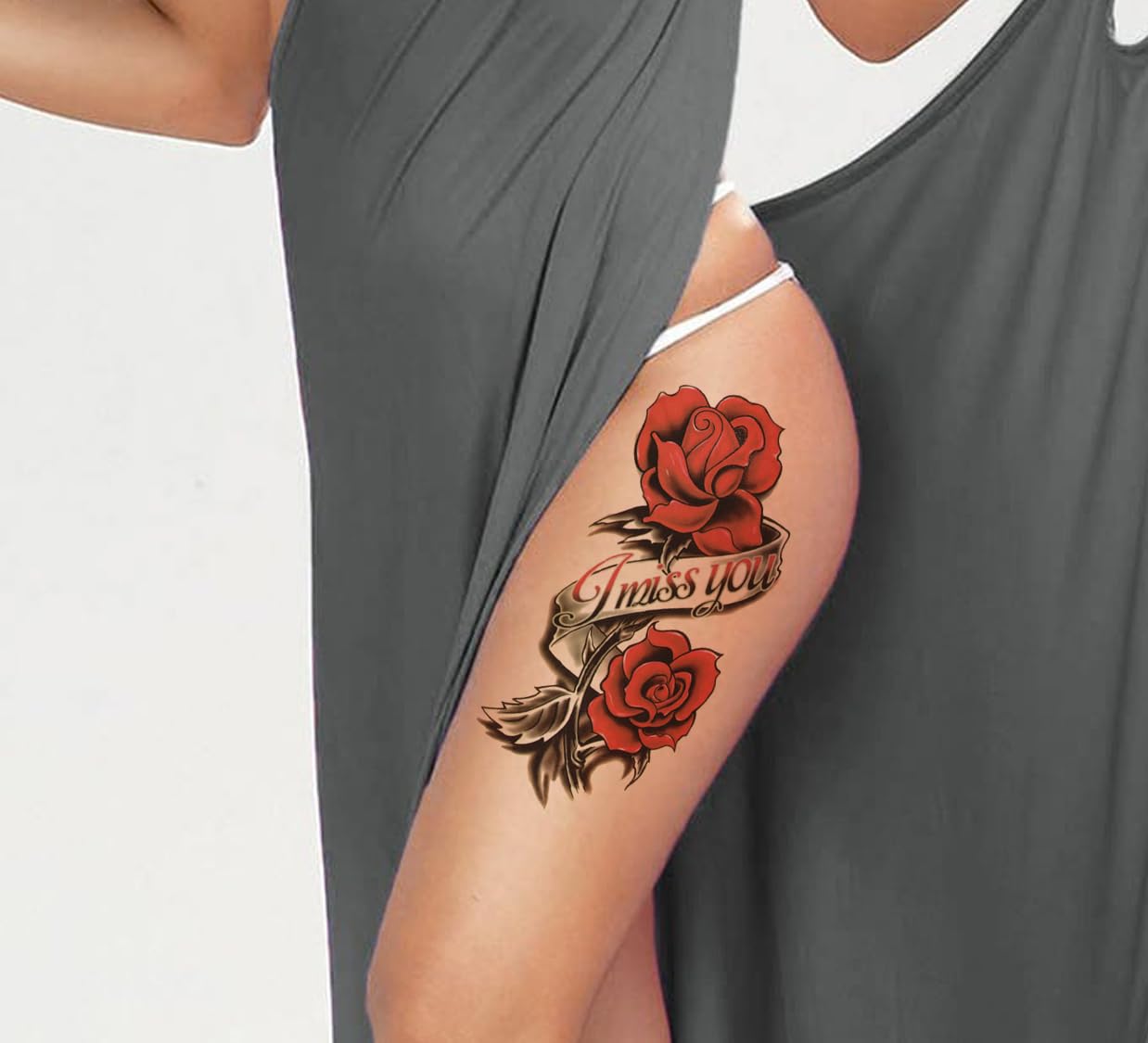3D Realistic Temporary Tattoo Stickers for Adults - Waterproof Fake Tattoos for Men & Women, Boys & Girls (Flowers, Butterflies, Stars Design) 19x9cm - Perfect for Parties, Halloween, Cosplay and Honeymoon