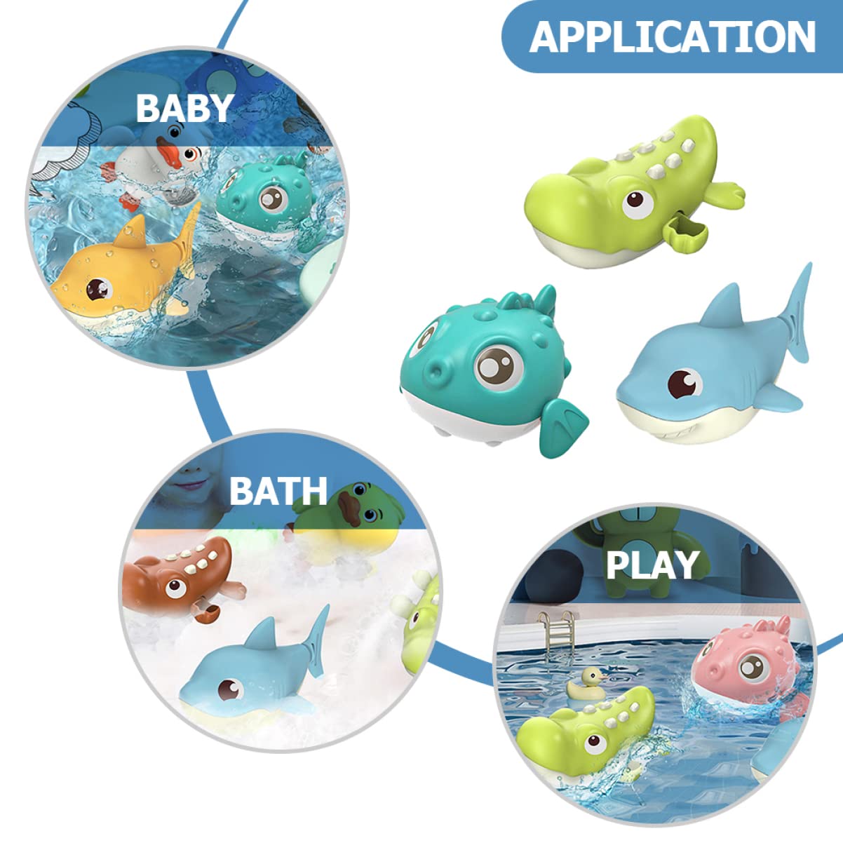 UPKOCH 15 Pcs Baby Bath Toys Set - Floating Crocodile & Animal PVC Shower Toys for Toddlers | Fun Bathtime Learning & Sensory Play for Infants