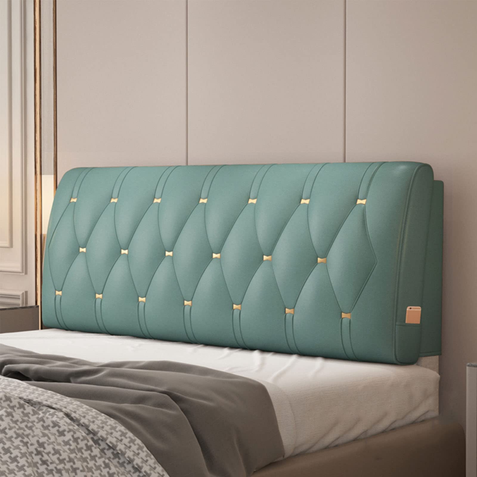 Rectangular Headboard Cushion - 190cm Long Body Support Pillow with Removable Cover - Soft Bolster Backrest for Reading, Sleeping & Relaxing - Perfect for Beds, Sofas & Tatami Mats (No Headboard Needed)
