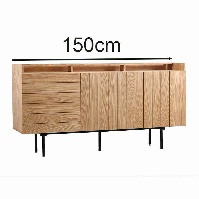 ZANE 150cm Sideboard Buffet Cabinet - Natural Oak Wood TV Stand with Storage for Living Room, Dining Room & Entryway