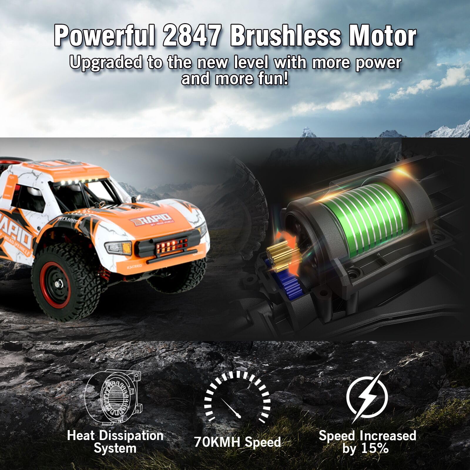 GoolRC 1:14 Scale Brushless RC Trucks - 70 KMH High Speed 4WD Ready-to-Run Off-Road Remote Control Car - 2024 Upgraded Electric All Terrain Vehicle with 2 Batteries - Perfect for Boys, Adults & RC Enthusiasts - Great for Off-Road Racing, Backyard Adventures & Outdoor Play