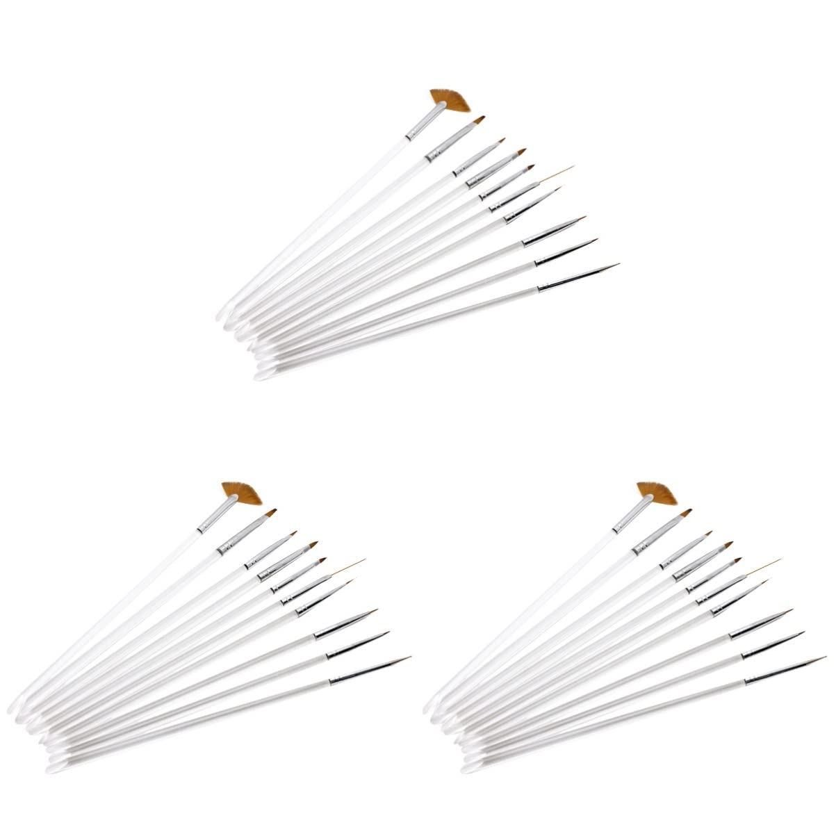 Beaupretty 30-Piece Nail Art Brush Set - Professional Manicure Painting Brushes & Transparent Nail Scrubbers for Salon, DIY Nail Design & Home Use