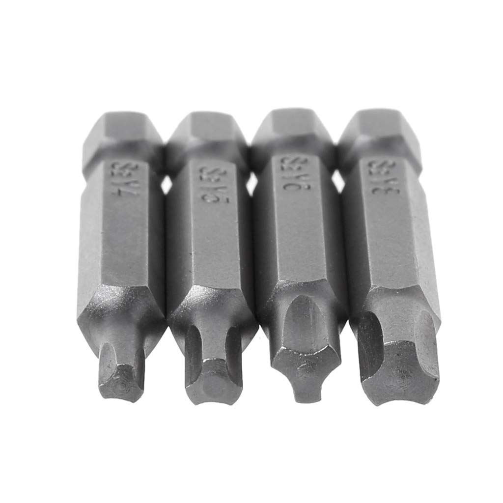 Magnetic Y Shaped Screwdriver Bits Set (4pcs) - Y4 Y5 Y6 Y8 Triangle Head Hex Shank for Bicycle Repair & Maintenance | Durable Tool Kit for Bike Tune-Ups, Home DIY Projects & Professional Mechanics