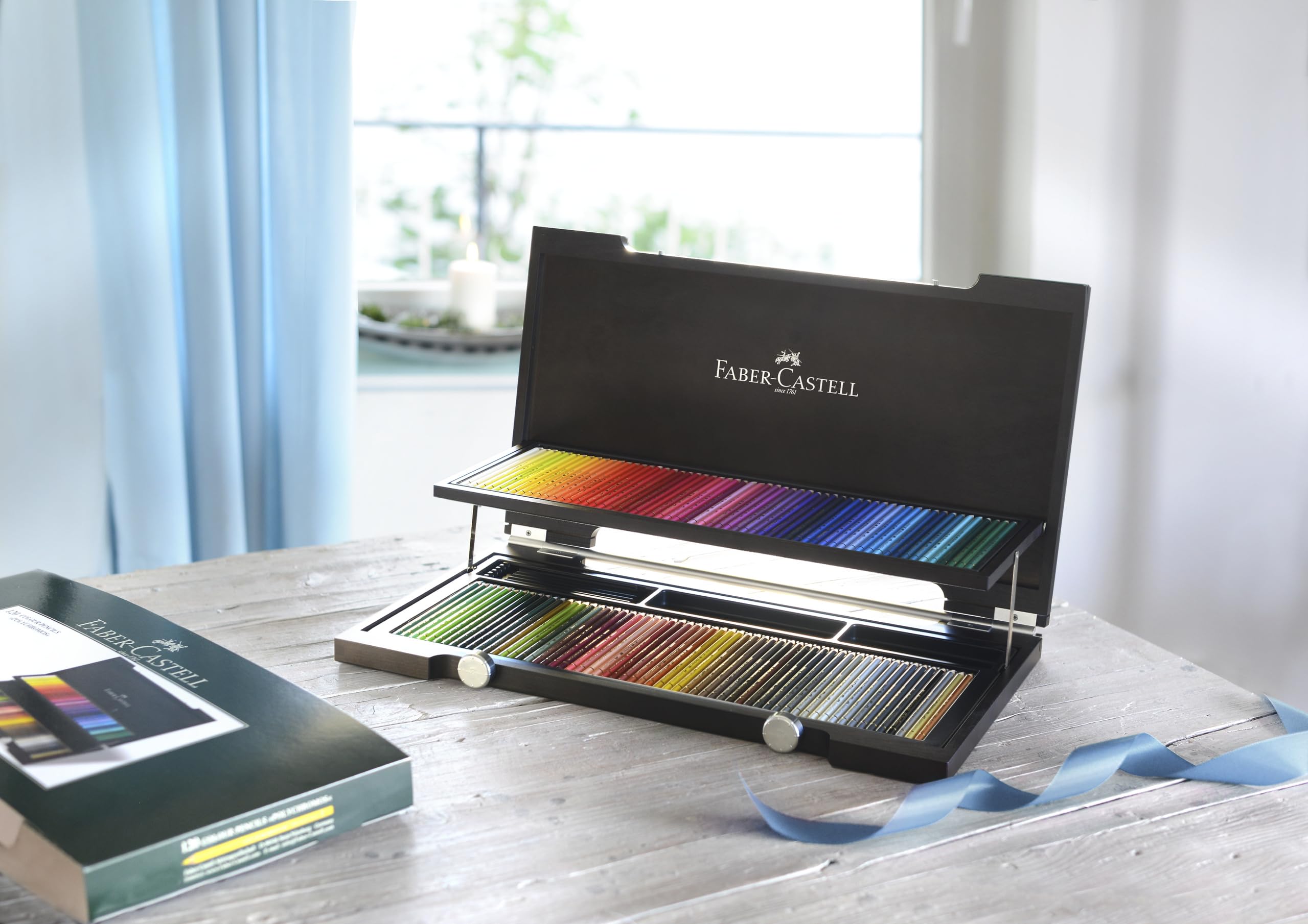 Faber-Castell Polychromos 120 Premium Colored Pencil Set in Wooden Case - Professional Artist Drawing & Sketching Supplies for Adult Coloring, Illustration & Fine Art