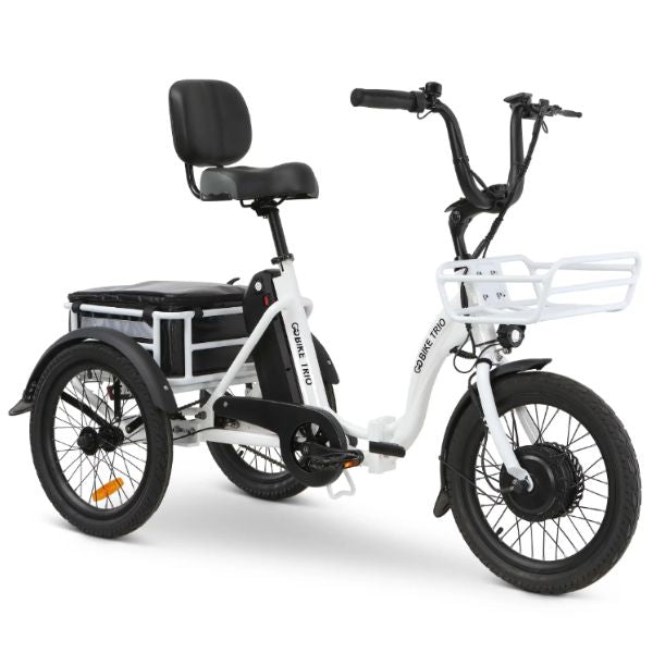 Go Bike TRIO Crossover Lightweight Foldable Electric Tricycle for Adults - 250W Motor, 20MPH, 30-50 Mile Range - Perfect for Commuting, Urban Travel & Senior Mobility