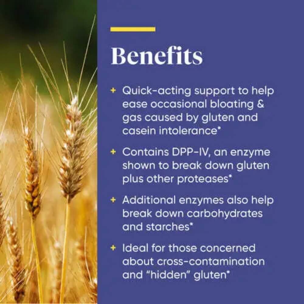 Enzymedica GlutenEase Extra Strength Digestive Enzyme Supplement - 30 Capsules for Gluten & Dairy Sensitivity - Supports Digestion After Meals for Active Lifestyles