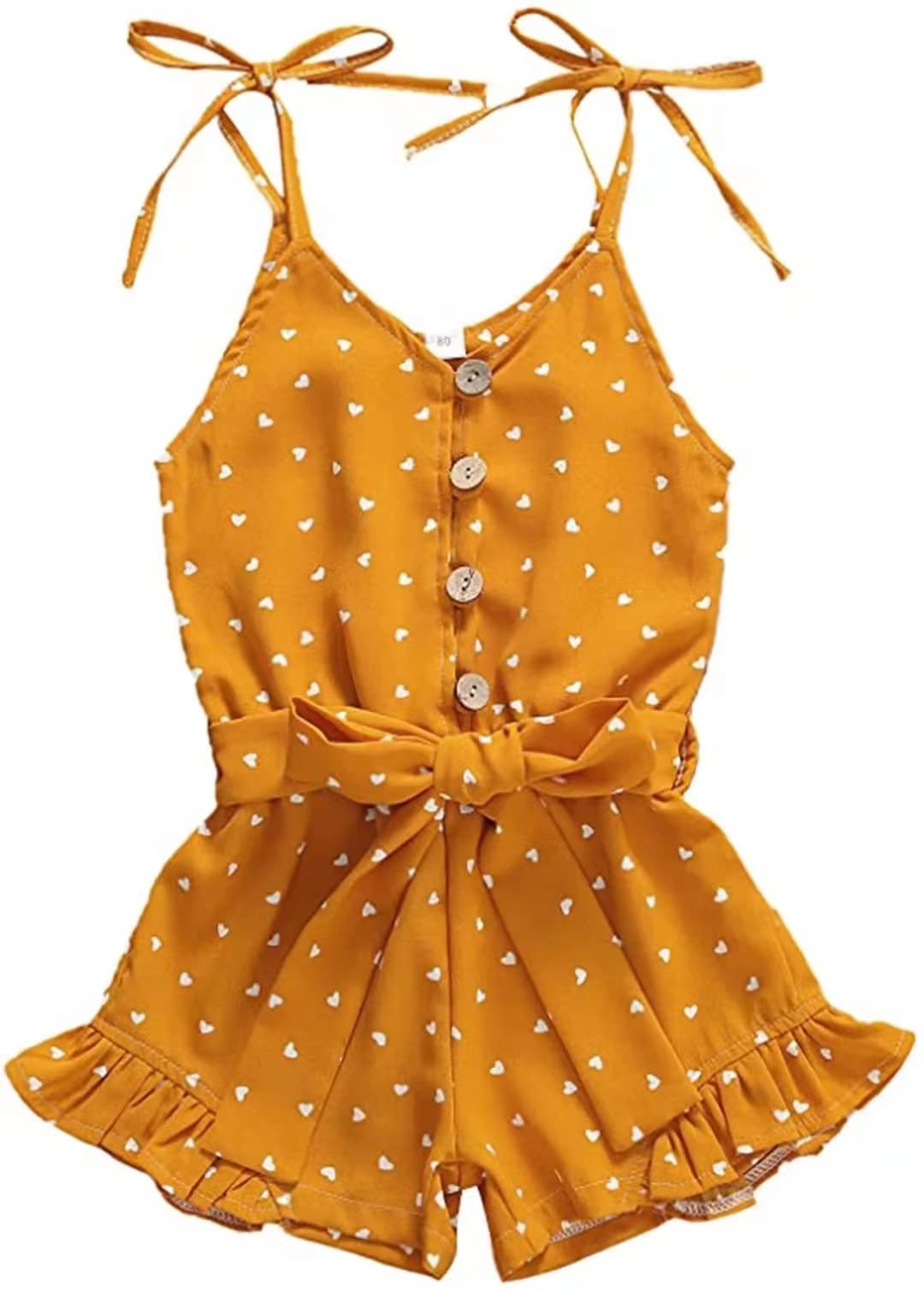 Toddler Girl Summer Romper - Sleeveless Halter Jumpsuit with Adjustable Straps | Casual Baby One-Piece Outfit for Playdates, Beach & Outdoor Activities