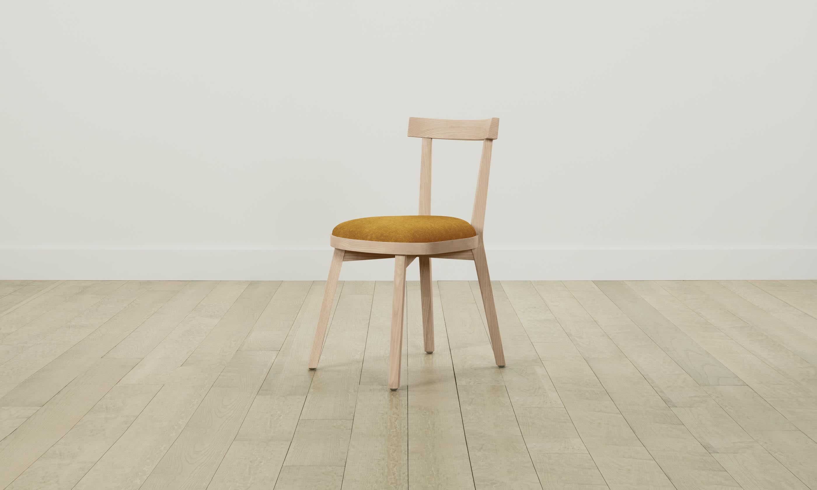 Allen Dining Chair - Mohair Upholstered in Amber - Elegant & Comfortable for Dining Room, Kitchen, or Office