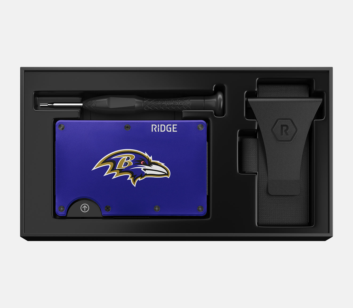 Ridge Wallet for Men - Slim RFID Blocking Minimalist Wallet - Baltimore Ravens NFL Team Design - Perfect for Everyday Carry & Gameday