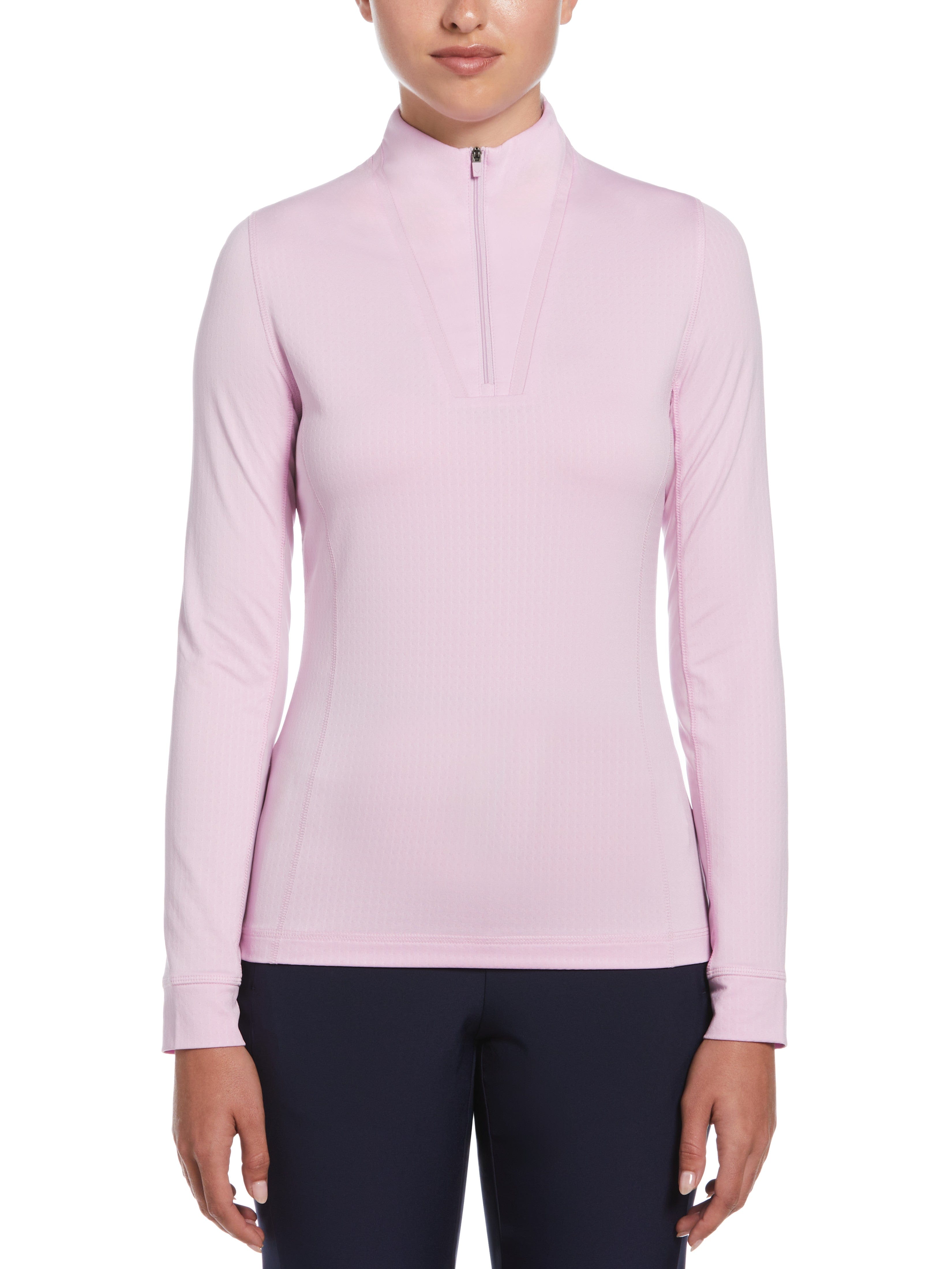 Women's 1/4 Zip Seamless Long Sleeve Top - Athletic Workout Shirt for Running, Yoga & Gym Training