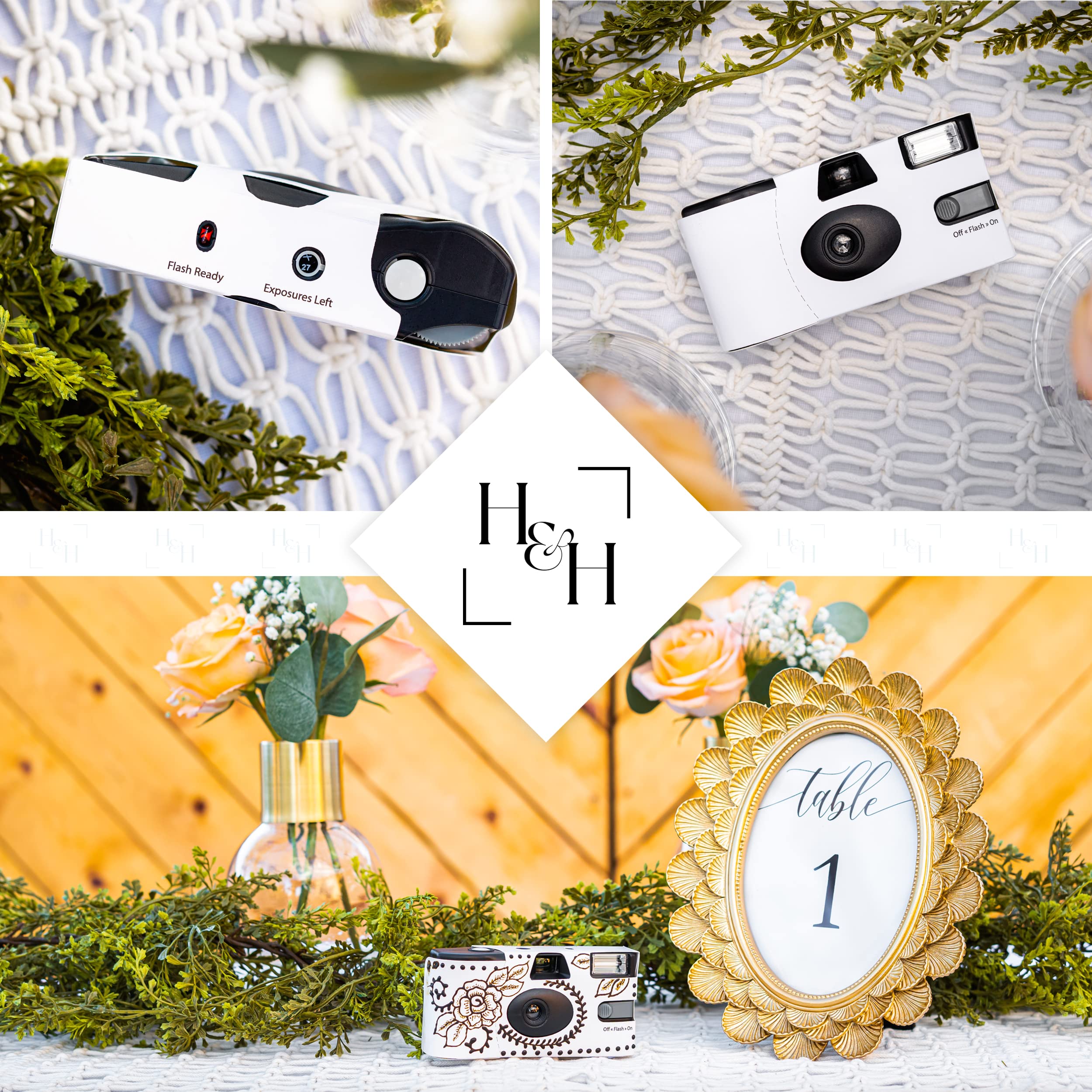 White Disposable Wedding Cameras (12 Pack) – Bulk Disposable Film Cameras for Weddings, Parties & Events – Includes Carrying Tote & Photo Development Discount – 27 Exposures per Camera – Made in USA – Perfect for Guest Books, Reception Fun & Lasting Memories