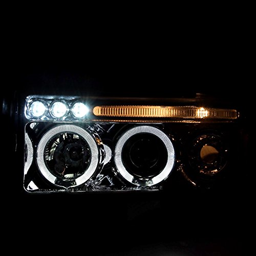 Spec-D Tuning Black Projector Headlights with 6-LED Fog Lights - Compatible with Dodge Ram (Left & Right Pair) - High-Performance Headlamp Assembly for Night Driving & Off-Road Adventures