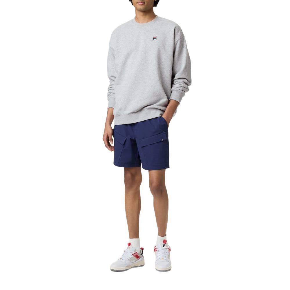 Fila Unisex Classic Relaxed Sweatshirt - Soft Cotton Pullover Hoodie for Men & Women (Grey) | Casual Streetwear, Gym, Lounge & Everyday Comfort Wear