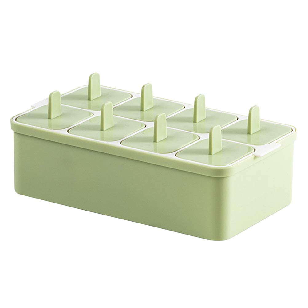 DOITOOL Square Popsicle Mold Set - DIY Ice Cream Maker, BPA-Free Plastic Ice Tray for Homemade Frozen Treats - Perfect for Summer Parties, Kids Snacks & Family Kitchen Fun (Green)